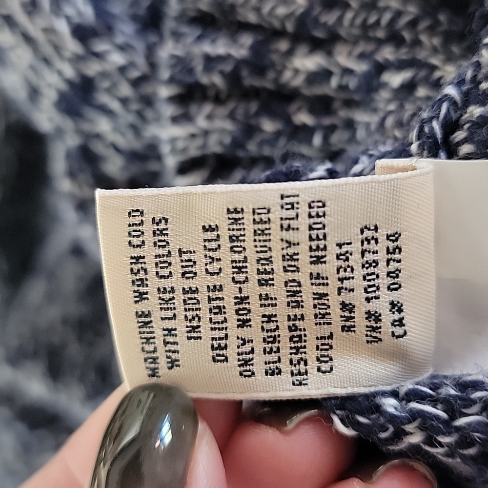 L.L. Bean Women's Blue And White Speck Turtleneck Sweater~Size Large - Picture 4 of 6